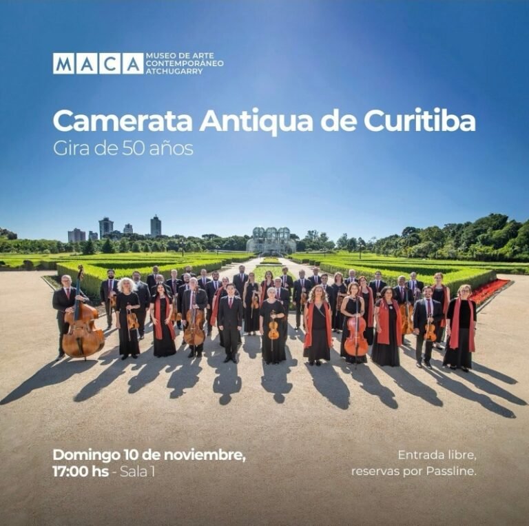 A Camerata Antiqua de Curitiba segue sua turnê comemorativa de 50 anos com um concerto no Museu de Arte Contemporânea Atchugarry (MACA). Após ter se apresentado em importantes palcos da América do Sul, a Camerata chega ao Uruguai com um programa que explora tanto a música clássica quanto a popular brasileira.