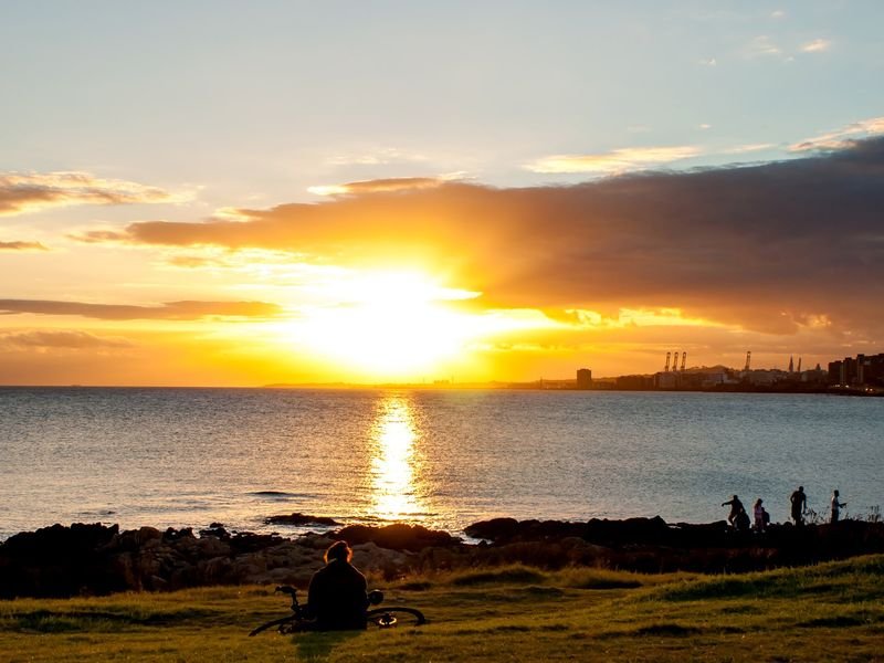 Pôr do sol na Rambla de Montevideo